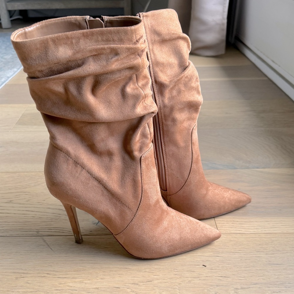 Aldo Suede Slouch Booties with Stiletto Heel - Size 6.5